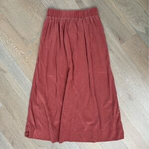 Elizabeth Suzann Bel Silk Skirt in Rust - Medium M-R